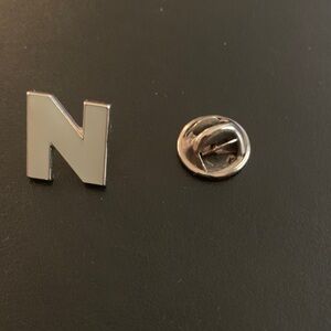 Silver/Grey Letter N Pin